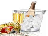 4 Liter Plastic Champagne Chiller, Thick Clear Beverage Tubs with Handle, Thick Wine Cooler V1369-AZ3-W-06164