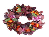 Artificial Wreath Vibrant Colors Retro Simulated Autumn Wreath with Flowers Leaves for Front Door V1294-YM0901-3115250068111