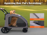 Pet Stroller, 4 Wheels Dog Stroller with Brakes, 160lbs Weight Capacity, Portable Puppy Stroller V952-CWTCDHK4QSHD3F05MV0