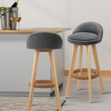 Artiss 4x Bar Stools Padded Linen Wooden Grey BENT-C-9004H-GYX4