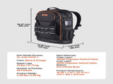 Tool Backpack, 65 Pockets, Heavy-duty Tools Storage Organizer Work Bags with Laptop Compartment & V952-GJBB1416INCH5R4Z0001V0
