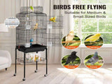Large Bird Cage, 62 in, Open Top Parakeet Cage with Rolling Stand, Steel Bird Flight Cage with V952-ZMSDXNLL18W1DWI2NV0