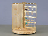 3 in 1 Jewelry Stand Display Multi Tiers Wooden Swivel Base Jewelry Display Holder for Necklace Gold V1294-YM0715-220531XY01