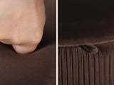 Side Table Storage Ottoman - Velvet Padded Stool Vanity Footstool CLEO BROWN V274-FT-VR-945VAS-BN