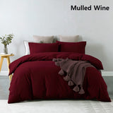 Royal Comfort Vintage Washed 100 % Cotton Quilt Cover Set Single - Mulled Wine ABM-10002591