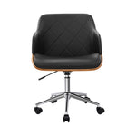 Artiss Wooden Office Chair Fabric Seat Black OCHAIR-BS-5639-BK