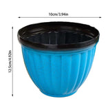 Large Planter Pots Outdoor - 4" Ribbed Flower Pots with Drainage Holes, Lightweight Stackable V1366-AZ2-W-16550