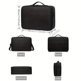 **Large Waterproof Makeup Organizer Adjustable Dividers, Detachable Brush Holder, Multi-Compartment V1106-HZSNB001