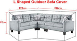 L-shaped garden bench cover - Garden furniture cover - L-shaped garden furniture protective cover V1188-MS101-03256-1