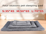 Grey L size Plush Flannel Pet Bed with Removable Sponge - Waterproof, Extra Wide & Thickened, Soft V888-ELOSUNG50108
