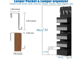 Black Heavy Duty 5-Tier Over-The-Door Hanging Organizer - Space-Saving Storage with Clear Windows & V888-ELOSUNG32039