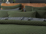 Bianca Lester Olive Velvet Diamond Polyester Coverlet Set Queen/King V442-BCA-COVERLETS-LESTER-OLIVE-KI