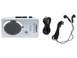 Portable Cassette Player Recorder AM FM Radio with Built in Speaker Microphone Earphone Jack Battery V1294-YM0901-3115250085911