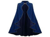 Women's Medieval Stand Collar Deluxe Velvet Gold Trim Cape for AdultRenaissance V1192-AZ-W-0130