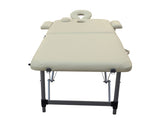 YES4HOMES 2 Fold 6cm Thickness Foam Portable Aluminium Massage Table Massage Bed Beauty Therapy V278-ALUM-FOLD2-60F-BE