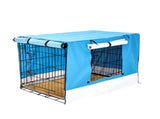 Wire Dog Cage Crate 36in with Tray Cushion Mat BLUE Cover Combo V274-PET-WCCVCU36-BU