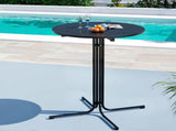 Gardeon Outdoor Bar Table Round Folding Desk Top 109cm Patio Furniture Black FF-TABLE-SL-BK
