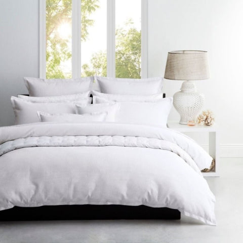 Platinum Collection Ascot White Waffle Quilt Cover Set King V442-LED-QUILTCS-ASCOT-WHITE-KI