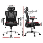 Artiss Ergonomic Office Chair Recline Black OCHAIR-H-FZ20-BK