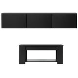 Artiss TV Unit & Coffee Table Set Storage Cabinet Black FURNI-TV-COF01-BK