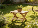 Solid Wood Folding Stool, Foldable Wooden Stool Portable for Camping and Garden, Lightweight Compact V1366-AZ2-W-23243
