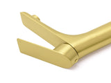 Brushed Gold Round Short Bathroom Vanity Laundry Chrome Basin Mixer Faucet Tap V1233-KRF101BG