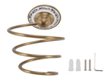 Brass Hair Dryer Holder Antique Retro Hairdryer Hanging Rack for Bath Storage Accessories V1294-YM0521-3112220089811