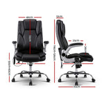 Artiss 8 Point Massage Office Chair PU Leather Black MOC-1223-BK