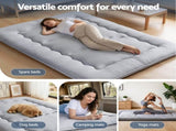 Giselle Bedding 10cm Japanese Floor Mattress Foldable Futon Mattress Washable Cover Straps FM-FUTON-135-10-GY