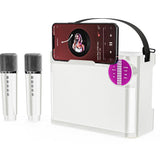 Portable Bluetooth 5.3 Speaker with 2 Wireless Microphones Home Karaoke Speaker Machine White V1263-JX-6972-2