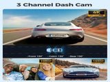 3 Channel Dash Cam in Black with WiFi, GPS, 4K1080P2.5K, 64GB Card, Parking Mode V178-59114