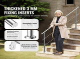 Handrails for Outdoor Steps, 70.9in Length 2 Crossbars Stair Hand Rail Kit, Transitional Stainless V952-BXGSLZFS180CXMYZKV0
