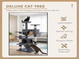CARLA HOME 180cm Cat Tree Tower for Indoor Cats with Plush Perches, Dual Condos, Natural Sisal LSB-36390