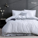 luxurious linen cotton quilt cover set king white V517-LCQC-KW