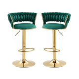 SERENIT Green Velvet Seat Kitchen Breakfast Bar Stools Counter Height Barstools with Back Cushioned V255-GP1763-GREEN