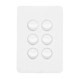 Hager Allure Switch Cover Plate Comes with Mechanism 6 Gang 16AX 250V WBHSV6 V1202-V1-HAGWBHSV6