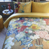 Bedding House Van Gogh Bouquet d'Anniversaire Gold Cotton Sateen Quilt Cover Set King V442-HIN-QUILTCS-BOUQUETDANNIVER-GOLD-KI