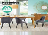 Artiss Dining Chairs Set of 4 Velvet Solid Curved Dark Grey MO-DIN-02-VEL-BKX4