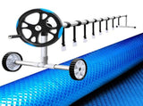 Aquabuddy Pool Cover 500 Micron 10x4m Swimming Pool Solar Blanket 5.5m Roller Blue PC-100X40-L-BL-ROLLER-BU