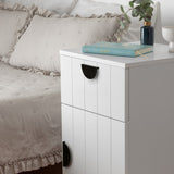 PORTO BEDSIDE TABLE - WHITE - VJ PANEL - HALF MOON BLACK V164-ECS13WVB04B