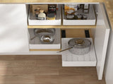 71CM White Extended Pull Out Cabinet Organizer - Slide Out Drawer Shelves V888-ELOSUNG55297