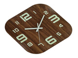 Glow in Dark Wall Clock Wooden 12 Inch Square Silent Battery Operated Rustic Luminous Wall Clock for V1294-YM0901-3115250017011