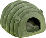 Green Cat Bed Cave - Cozy Pet House for Cats - Soft Kitten Sleeping V1258-DP02-BOL-493