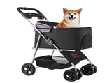 Pet Stroller, 16KG Weight Capacity, Foldable Dog Stroller Cart, 4 Wheels Cats Pram with Detachable V952-CWTCCGK4QSHD9M2U7V0