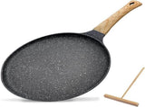 Grey 28cm Non-Stick Crepe Pan - Versatile Flat Skillet for Pancakes, Omelettes & Tortillas V888-ELOSUNG24747