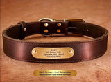 Premium Genuine Leather Dog Collar/Durable Real Leather Adjustable Collars For Male Female V1188-MS-430-1674-5