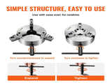 3-Jaw Lathe Chuck, 200 mm, Self-Centering Lathe Chuck, 4-200 mm Clamping Range with T-key Fixing V952-SZKP8YC3G000VDWGDV0