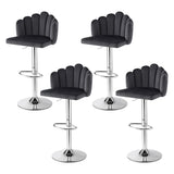 Artiss Bar Stool X4 Kitchen Dining Counter Gaslift Chair Adjustable Velvet Grey BA-B-B08-VEL-GYX4