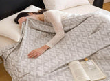 Silver Diamond Pattern Bamboo Fiber Summer Cooling Blanket 200230cm for Bed Sofa Air Conditioned V888-ELOSUNG54964-8
