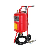 10Gal/40L Sandblaster Equipped w/Nozzle Shut-Off Valve Pressure Gauge Ceramic Nozzle Rubber Wheels V952-40LPSJ00000000001V0